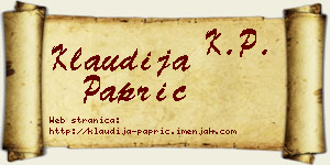 Klaudija Paprić vizit kartica